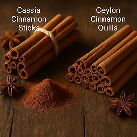 Cassia cinnamon and Ceylon cinnamon