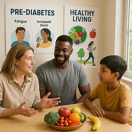 People talking about Pre-Diabetes symptoms and healthier living